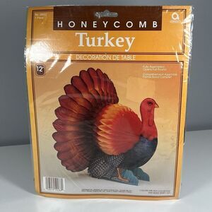 Vintage Amscan Honeycomb Turkey 12" Table Decoration New Taiwan